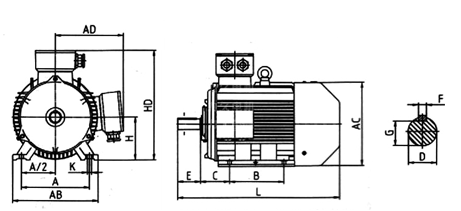 YP2寬頻電機(jī)安裝圖