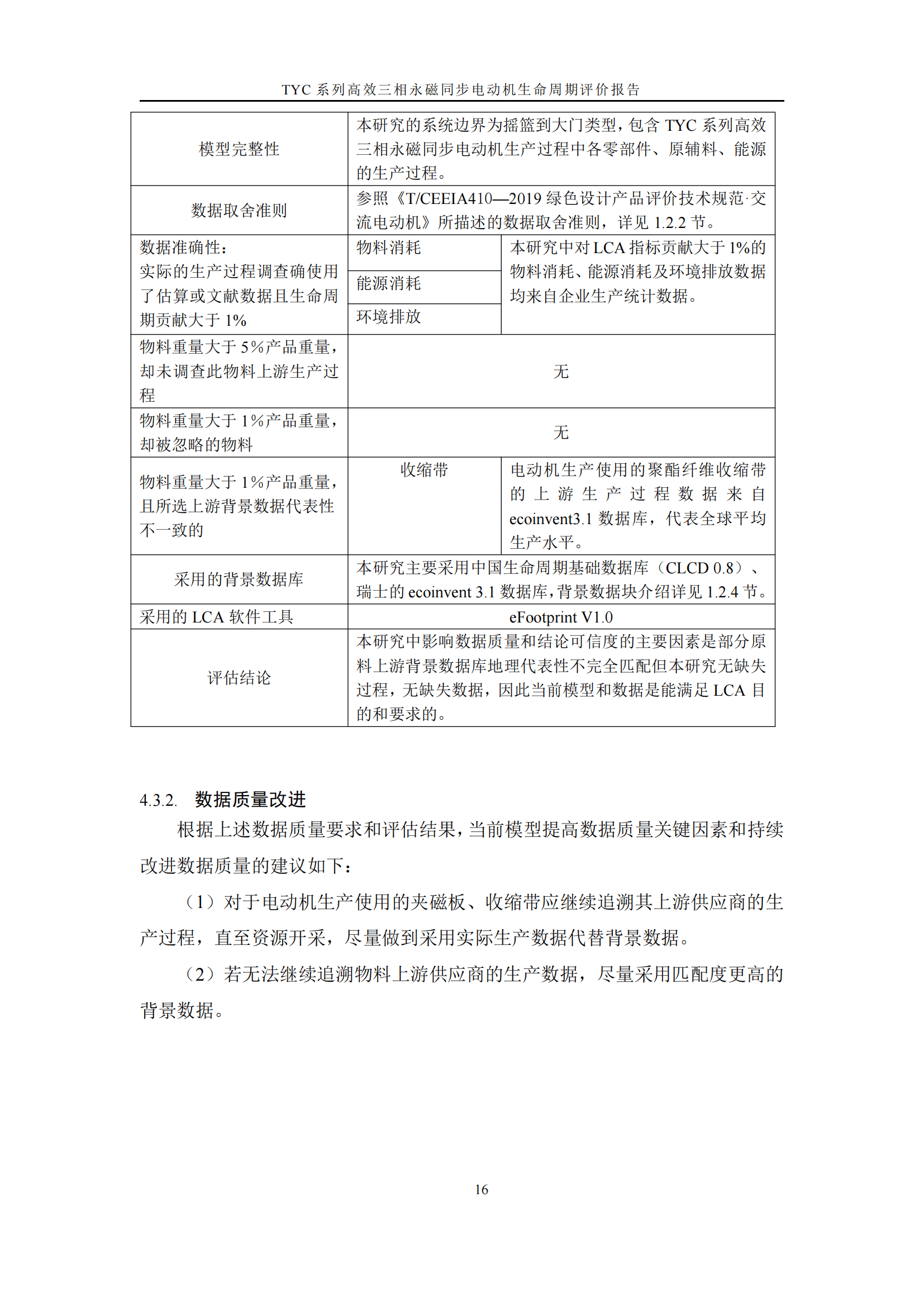 力久電機(jī)TYC系列高效三相永磁同步電動(dòng)機(jī)LCA報(bào)告